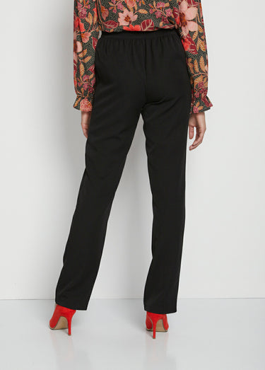 Pantalon infroissable taille semi élastiquée Noir