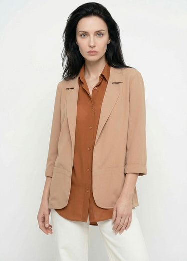 Veste col tailleur manches 3/4 Essentiel Camel