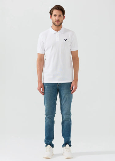 Polo casual manches courtes avec broderie Blanc