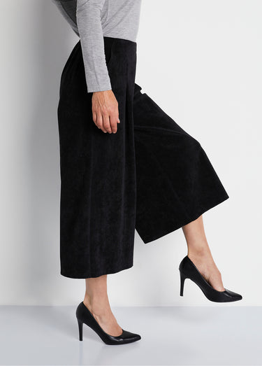 Jupe-culotte longue velours milleraies Noir