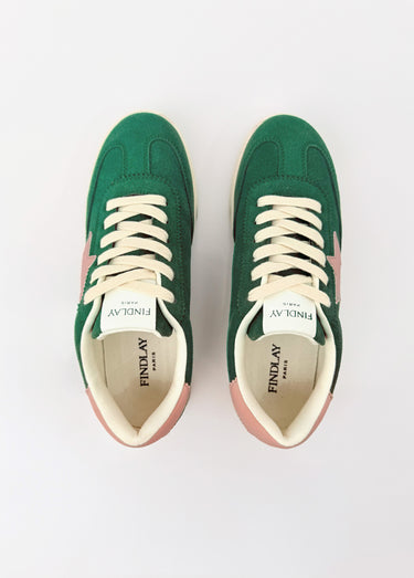 Baskets à lacets avec détail étoile Vert
