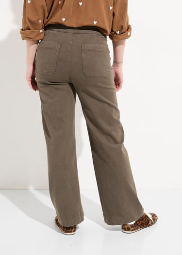 Jean avec boutons métal, spécial PETITE Kaki