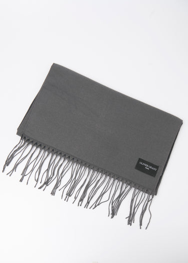 Echarpe à franges bicolore réversible Gris