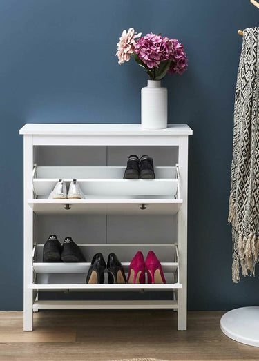 Meuble à chaussures en mélaminé clair Blanc