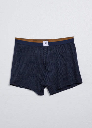 Boxers chic uni et micro motif, foncé Bleu