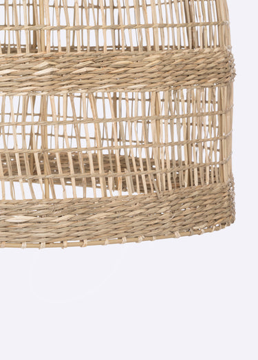 Suspension osier tressé, forme cloche Naturel