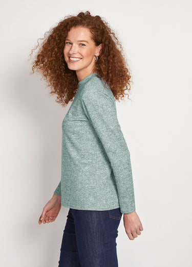 Sous-pull chaud court col montant Uni Vert