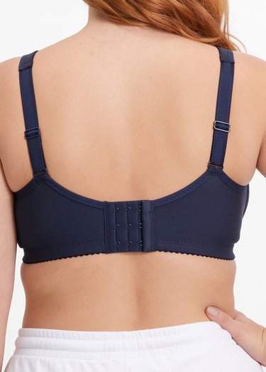 Soutien-gorge sans armatures brodé Marine