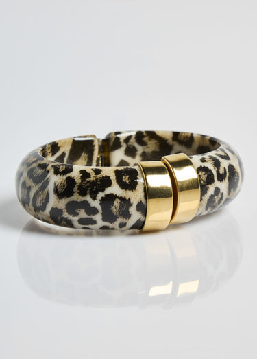 Jonc ouvrant en résine et acier inox Leopard