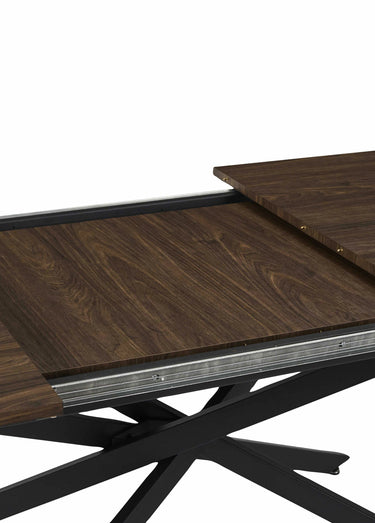 Table à manger extensible en bois foncé Marron/Noir