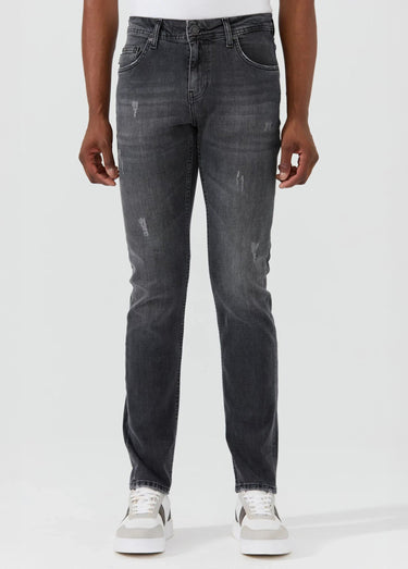 Jean 5 poches regular détails déchirés Gris Anthracite