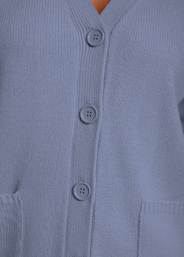 Gilet boutonné maille épaisse Bleu