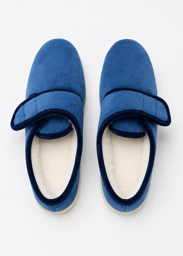 Chaussons scratchés fourrés Marine