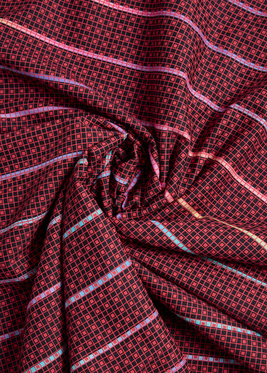 Coupon tissu déco motif pixels, NR Imprime Rouge