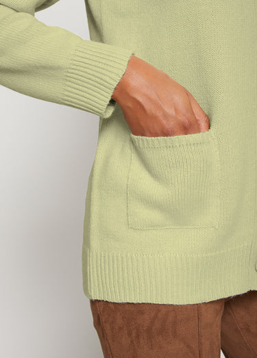 Gilet boutonné maille épaisse Vert Tilleul