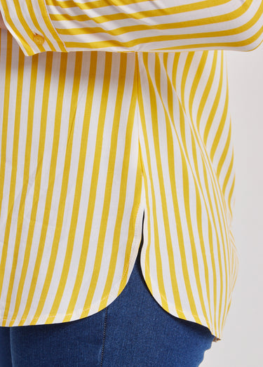 Tunique liquette longue rayée Jaune