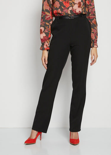 Pantalon infroissable taille semi élastiquée Noir