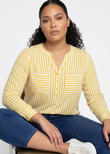 Tunique liquette longue rayée Jaune
