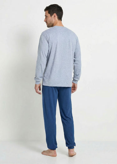 Pyjama col tunisien jersey coton bas resserrés Gris