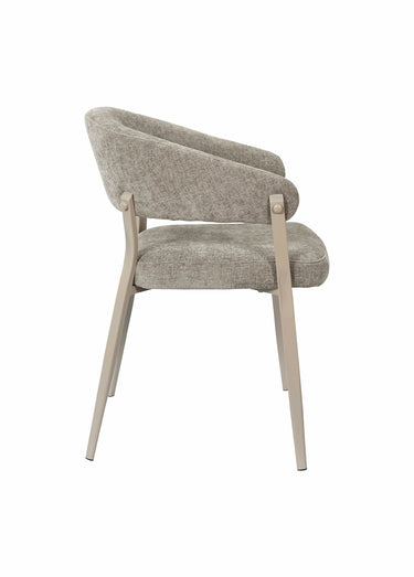 Fauteuils assise tissu maille chenille Taupe