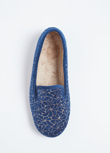 Chaussons élastiqués grande largeur Marine