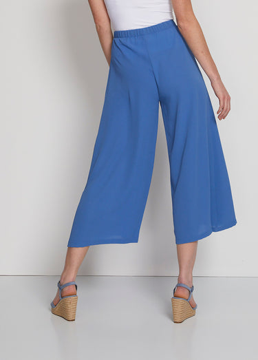 Jupe-pantalon taille élastiquée ample Uni Bleu