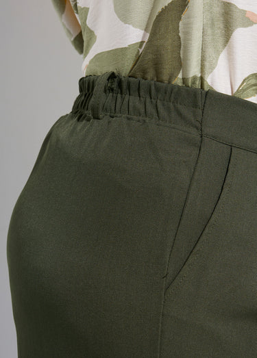 Pantalon en twill léger coupe large Kaki