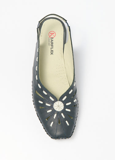 Sandales cuir bout fermé largeur confort Marine