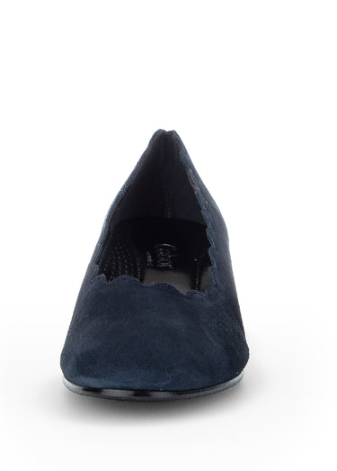 Escarpins cuir nubuck avec bord écailles Marine