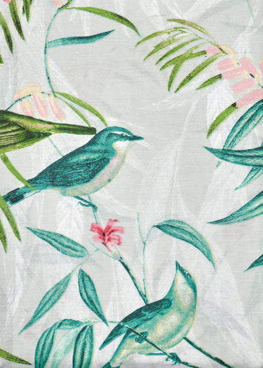 Parure de lit 3 pièces avec housse de couette, oiseaux Blanc