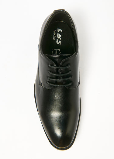 Derbies à lacet, cuir d'imitation lisse Noir