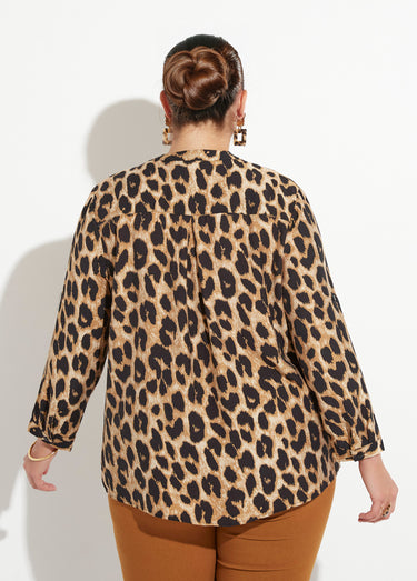 Blouse manches longues motif léopard Leopard