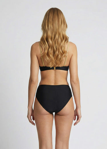 Maillot de bain 2 pièces, style épuré Noir