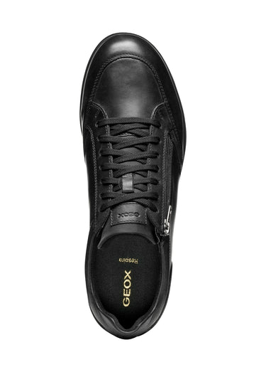 Baskets cuir tendance semelle fine Noir