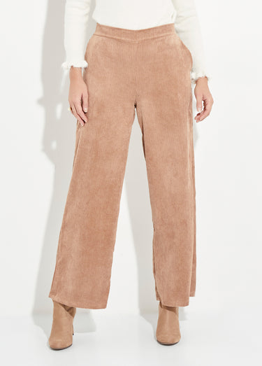 Pantalon large, velours grosses cotes Camel