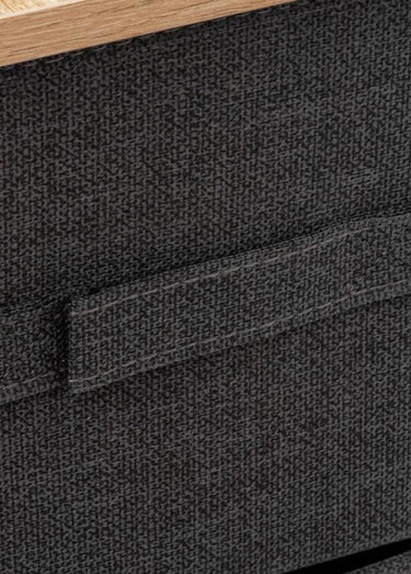 Meuble gain de place, 4 tiroirs tissu Noir gris bois