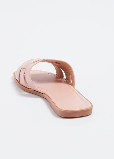 Mules plates chic avec jeu de brides Rose