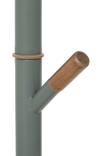 Porte manteaux 6 patères, acier et bois Vert