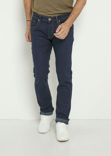Jean 5 poches coupe droite, extensible Brut