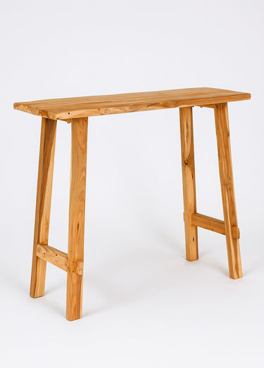 Console teck massif, style rustique chic Naturel