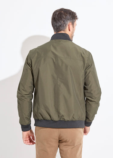 Veste aviateur zippée légère, col montant Kaki