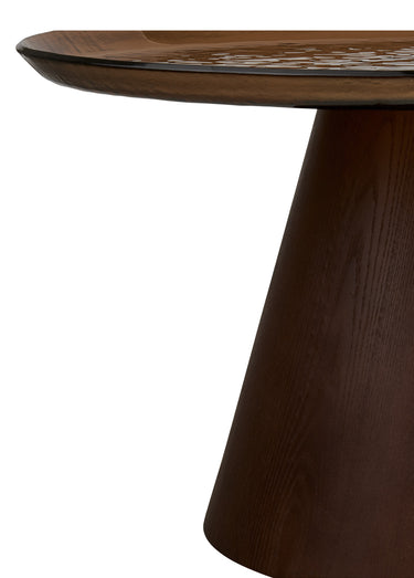 Table basse en verre et frêne ORVIETO Brun Fonce