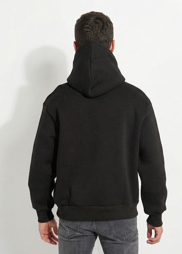 Sweat-shirt zippé molletonné à capuche Noir