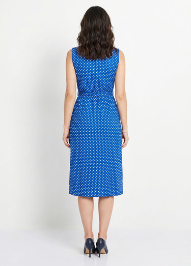 Tablier zippé sans manches carreaux vichy Bleu