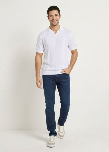 Jean droit 5 poches denim stretch Marine