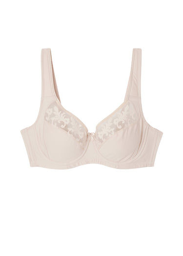 Soutien-gorge avec armatures tulle brodé Poudré