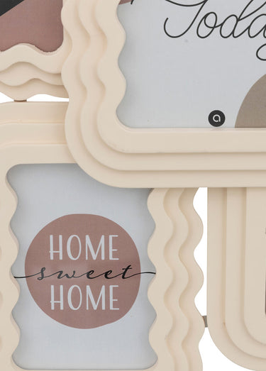 Pêle mêle formes ondulées pour 5 photos Beige