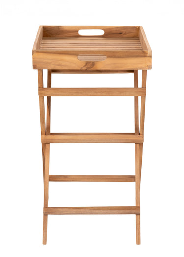 Table basse teck avec plateau amovible Naturel