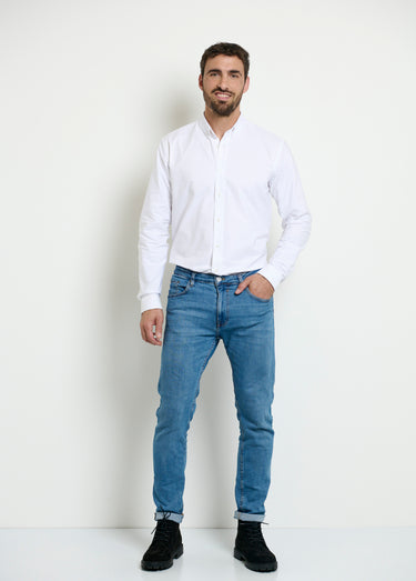 Chemise classique en oxford col boutonné Blanc