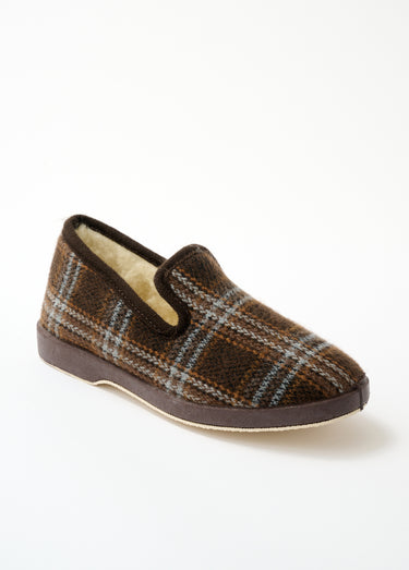 Chaussons largeur confort mixtes fourrés Marron